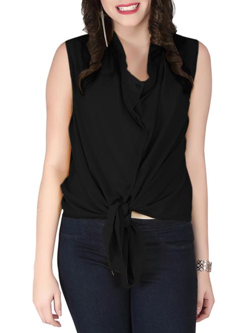 button down front tie up top - 10850865 - Standard Image - 1