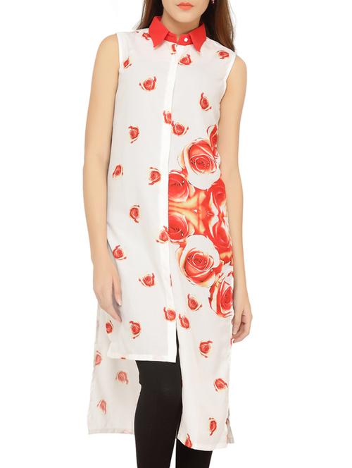 print poly georgette tunic - 10850875 - Standard Image - 1