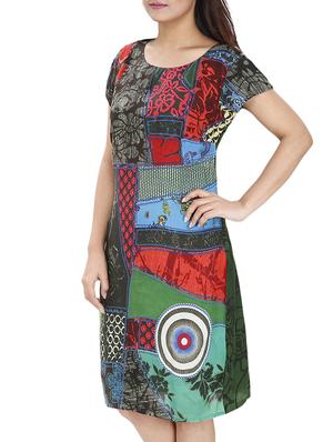 green cotton a line dress - 10851536 - Standard Image - 2