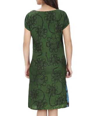 green cotton a line dress - 10851536 - Standard Image - 3