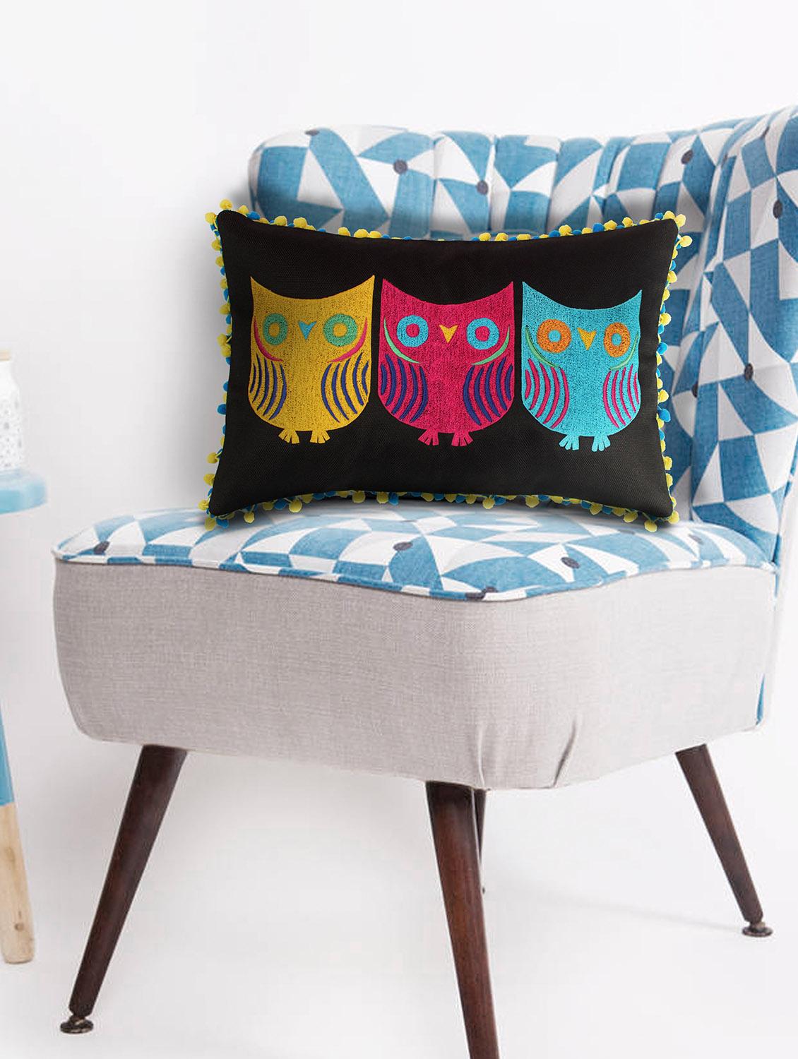 colorful owl cushion cover - 10857368 - Zoom Image - 1