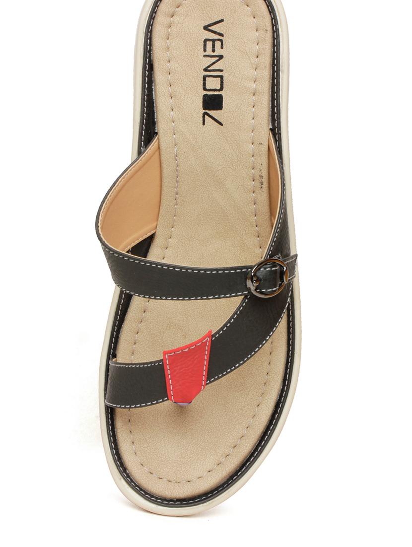 black faux leather sandal - 10858297 - Zoom Image - 4
