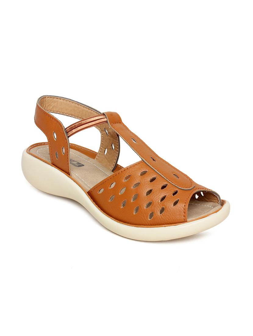 brown faux leather sandal - 10858326 - Zoom Image - 1