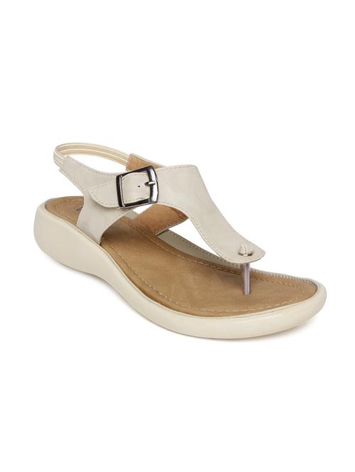 cream faux leather sandal - 10858400 - Standard Image - 1