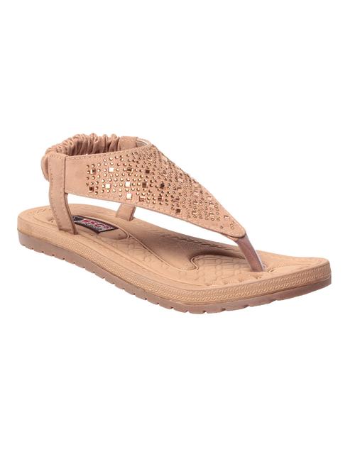 beige leatherette back strap sandals - 10859175 - Standard Image - 1