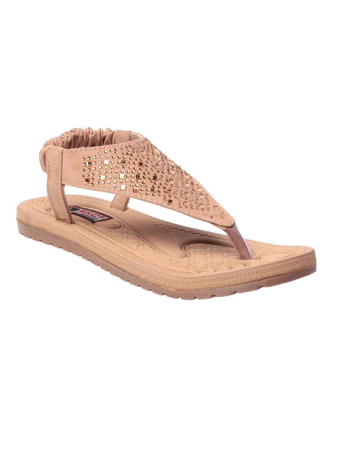 beige leatherette back strap sandals - 10859175 - Zoom Image - 1