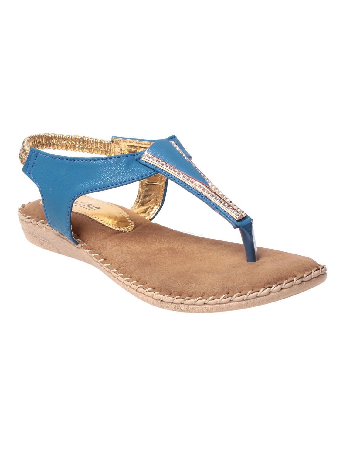 blue leatherette back strap sandals - 10859191 - Zoom Image - 1