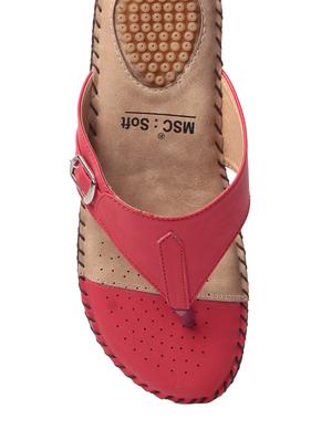red leatherette sandal - 10859196 - Standard Image - 4
