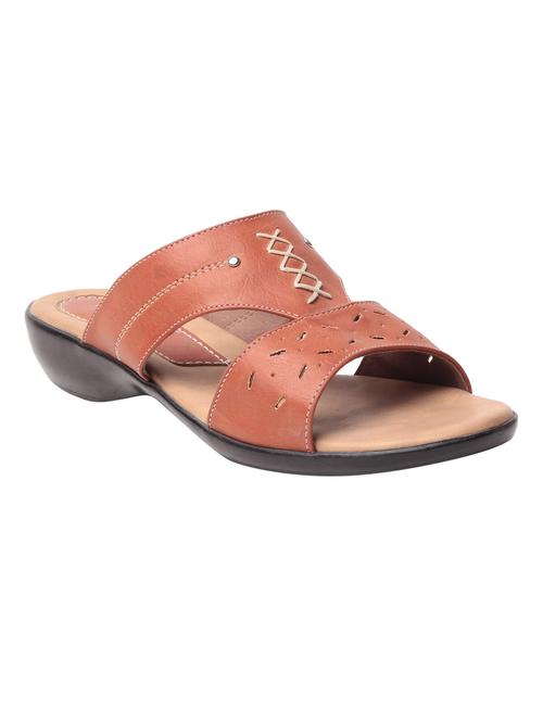 brown leatherette slippers - 10859244 - Very Small Image - 1
