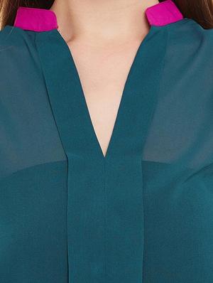 green polyester regular top - 10862166 - Standard Image - 4