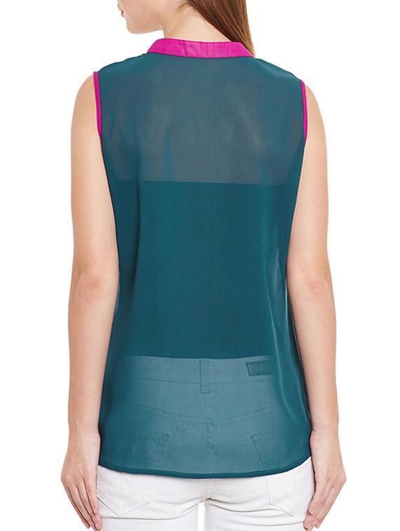 green polyester regular top - 10862166 - Zoom Image - 3