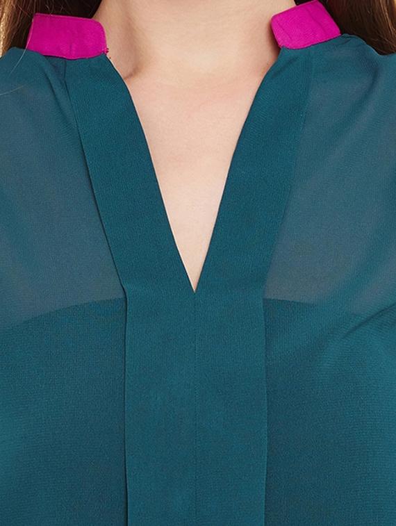 green polyester regular top - 10862166 - Zoom Image - 4