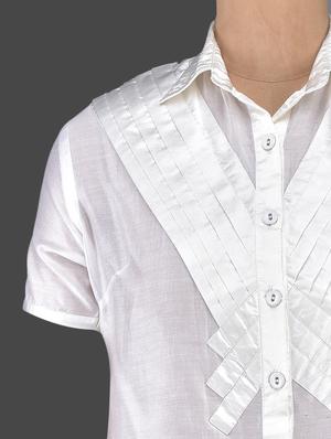solid white silk pin-tuck shirt - 1086909 - Standard Image - 4