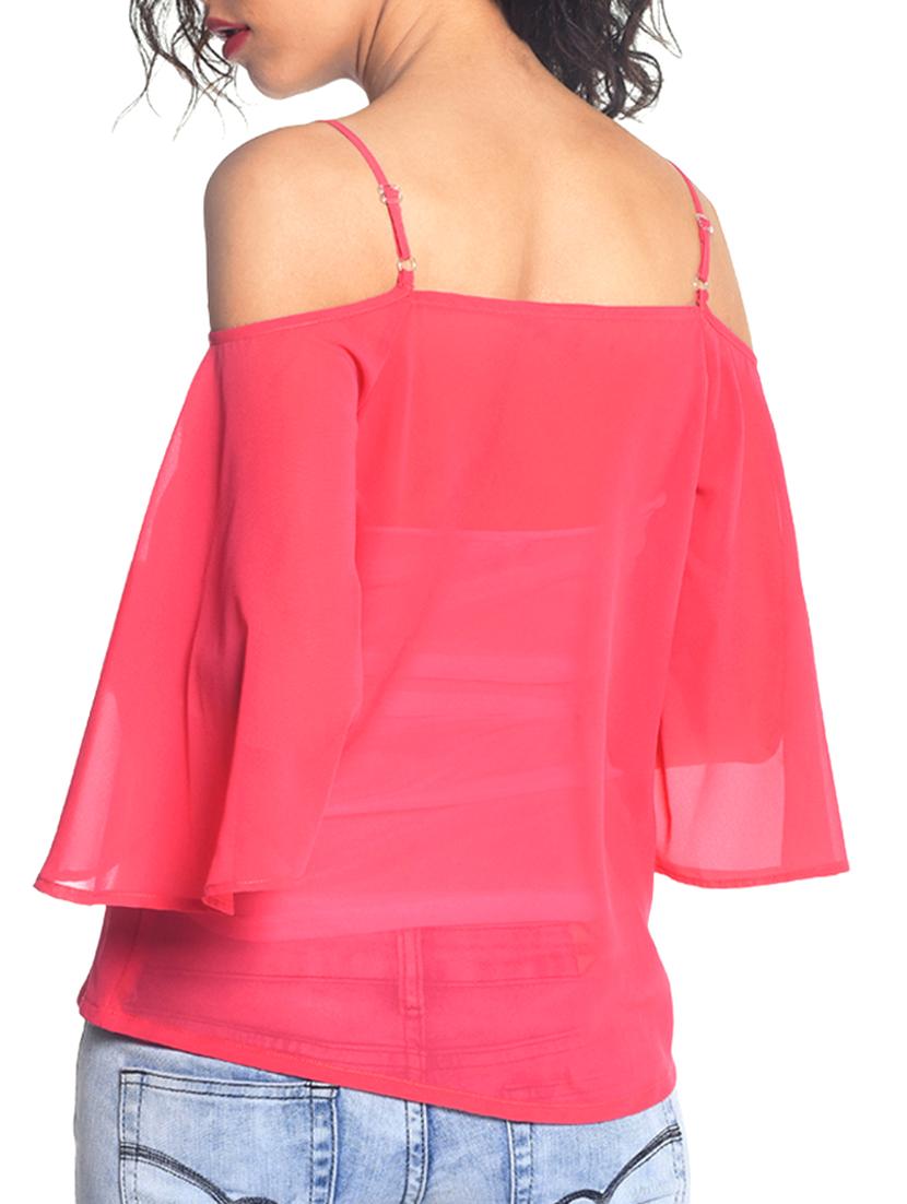 cold shoulder bell sleeved top - 10874759 - Zoom Image - 3