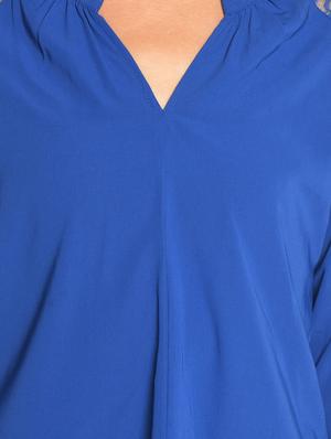 lace panel mandarin neck top - 10874795 - Standard Image - 4