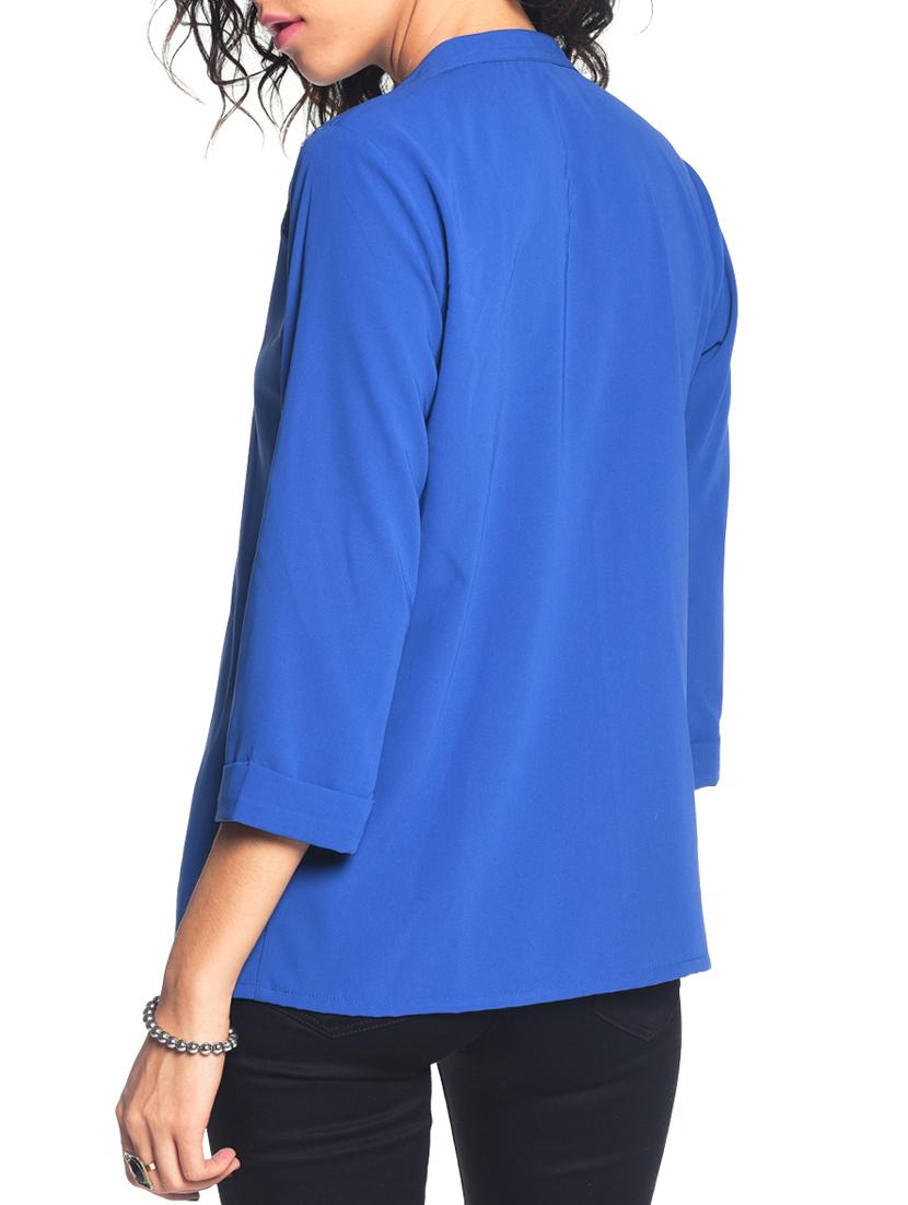 lace panel mandarin neck top - 10874795 - Zoom Image - 3
