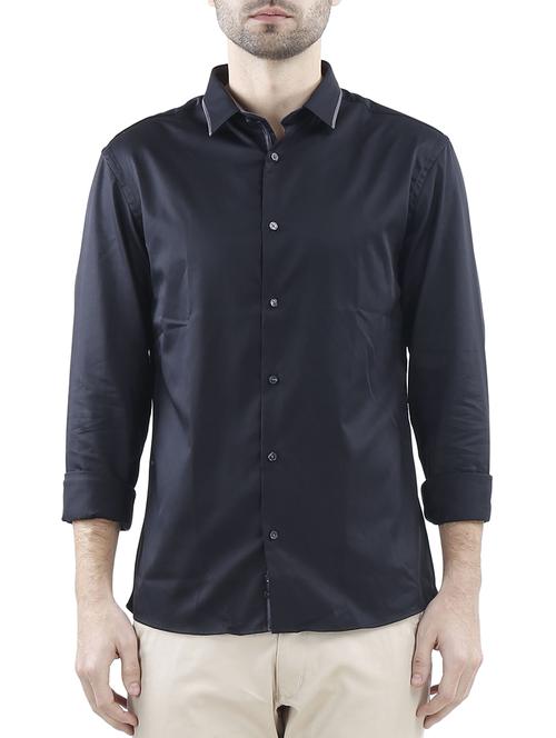 black cotton casual shirt - 10880957 - Standard Image - 1