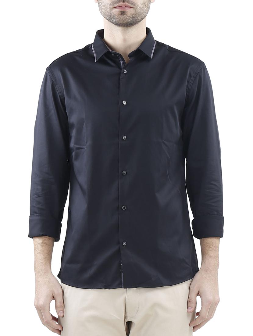 black cotton casual shirt - 10880957 - Zoom Image - 1