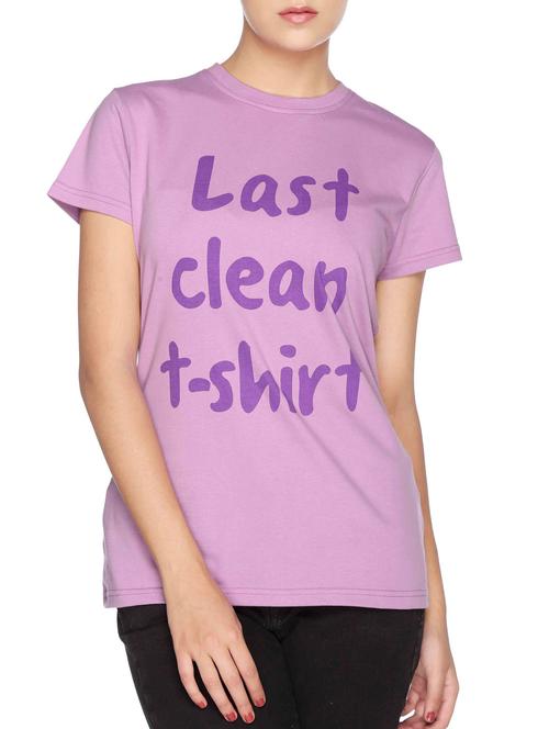 purple cotton regular tee - 10883567 - Standard Image - 1
