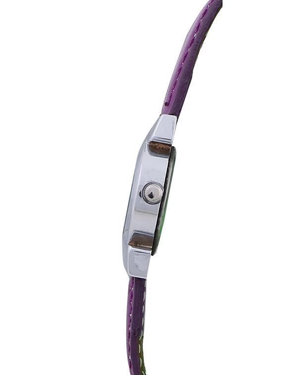 purple leatherette analog watch - 10885099 - Zoom Image - 2
