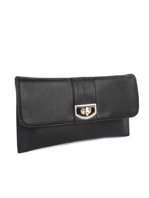 black faux leather clutch - 10886008 - Standard Image - 4