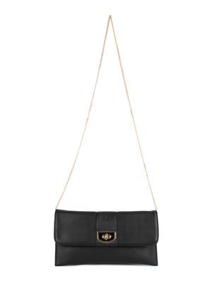 black faux leather clutch - 10886008 - Standard Image - 5