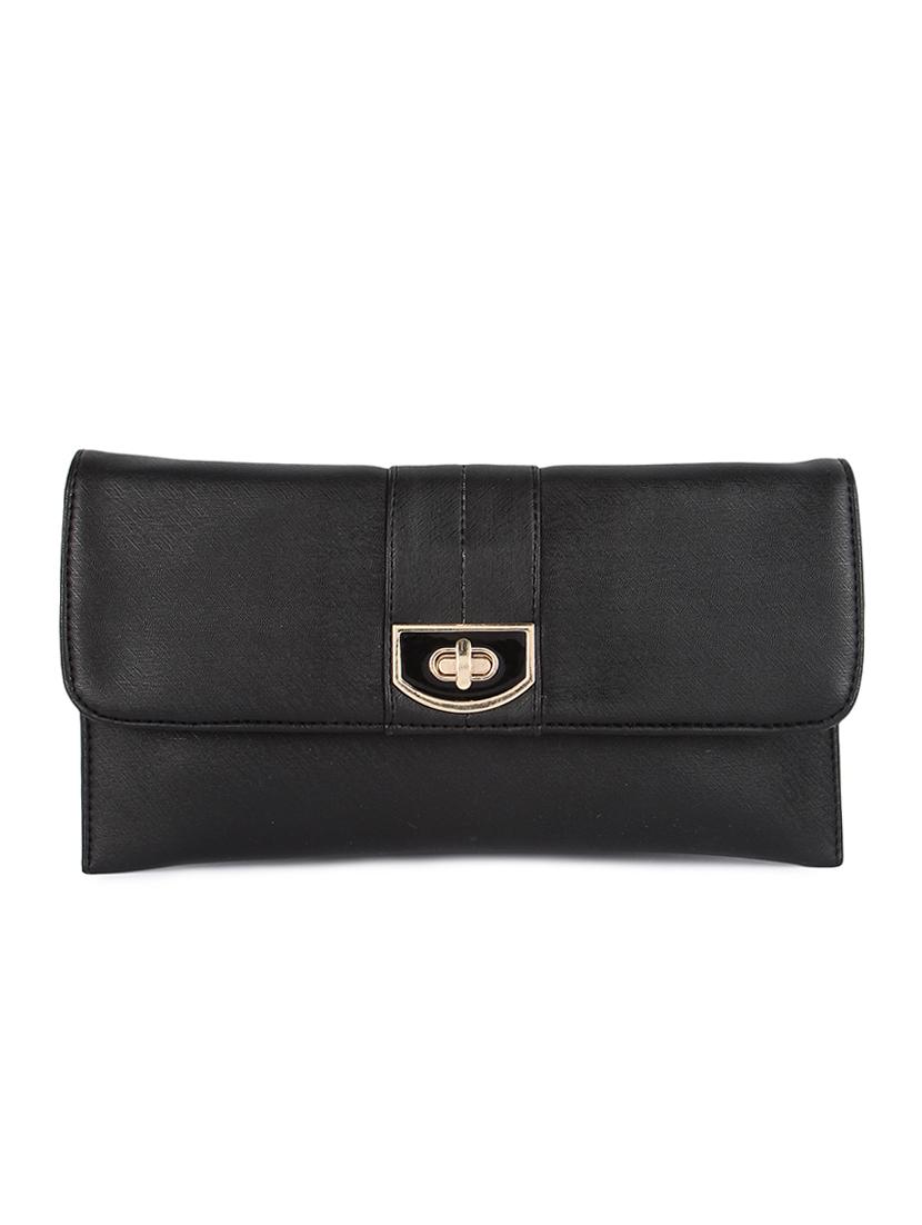 black faux leather clutch - 10886008 - Zoom Image - 1