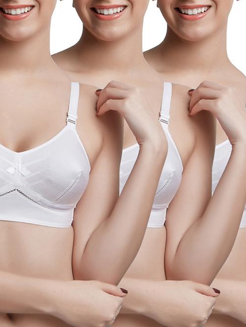 solid white cotton bra - 10886291 - Standard Image - 1