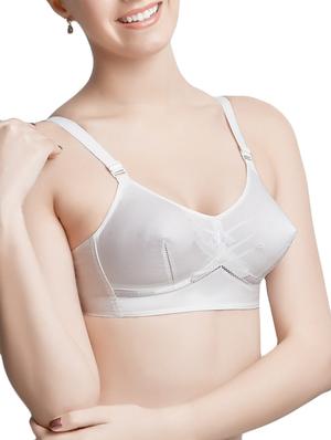 solid white cotton bra - 10886291 - Standard Image - 2