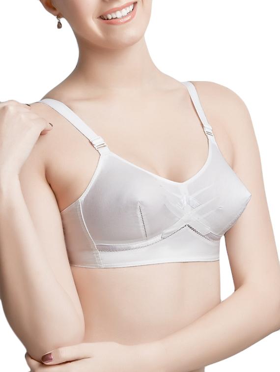 solid white cotton bra - 10886291 - Zoom Image - 2