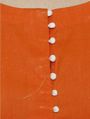 orange,white cotton dress - 10892637 - Standard Image - 4