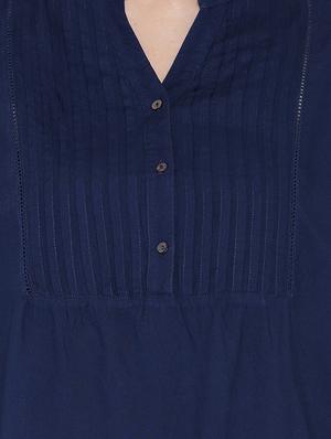 navy blue solid viscose tunic - 10894064 - Standard Image - 4