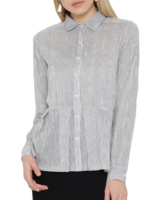 grey striped cotton shirt - 10894067 - Standard Image - 1