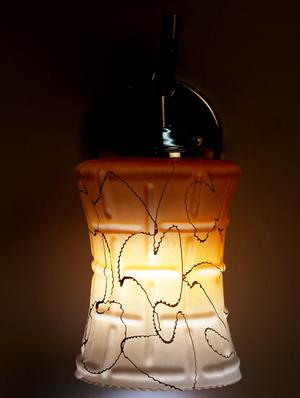 orange, white downlighter wall light - 10894837 - Standard Image - 3