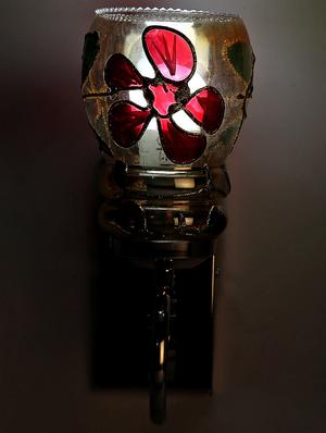 red, gold uplighter wall light - 10894863 - Standard Image - 3