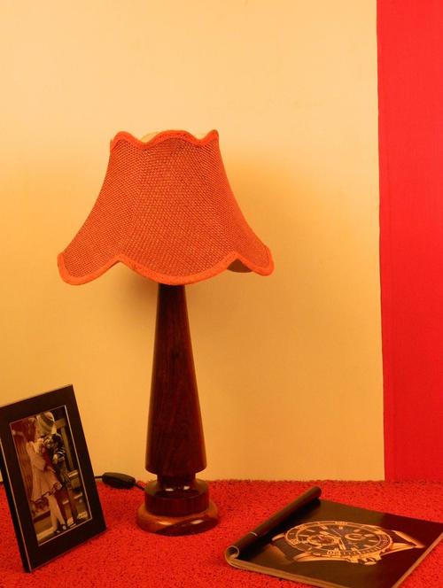 mango wood vintage table lamp with jute shade- orange - 10895928 - Standard Image - 1