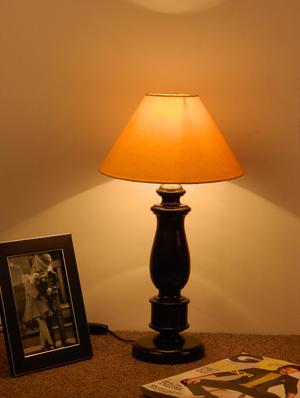 mango wood dark brown classic table lamp with 10" pyramid shade-yellow - 10895986 - Standard Image - 2