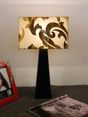 mango wood facinating table lamp with rectagular shade-cream gold - 10896153 - Standard Image - 2