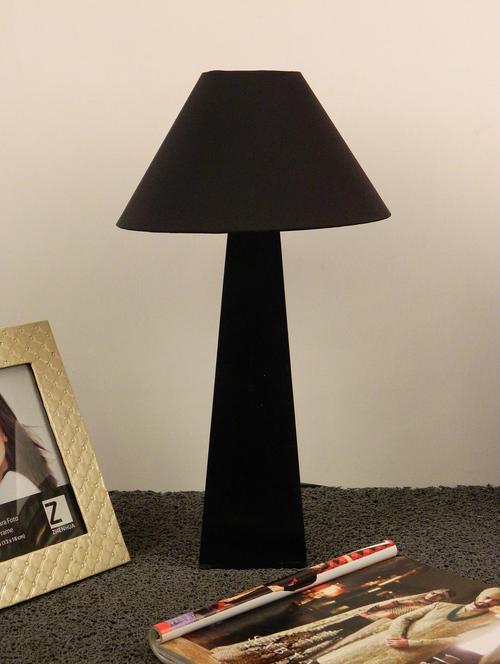 mango wood facinating table lamp with 10" pyramid shade-blk - 10896202 - Standard Image - 1