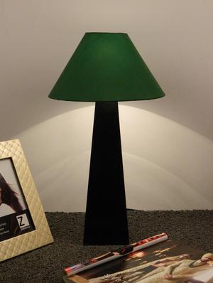 mango wood facinating table lamp with 10" pyramid shade-green - 10896204 - Standard Image - 2