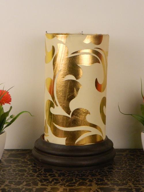 modern circular wooden base table lamp- - 10896582 - Standard Image - 1