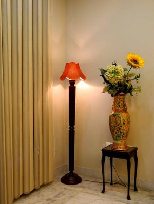 evergreen dark brown mango wood floor lamp with jute shade - 10896681 - Standard Image - 2