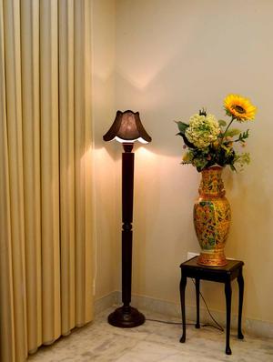 evergreen dark brown mango wood floor lamp with jute shade - 10896682 - Standard Image - 2