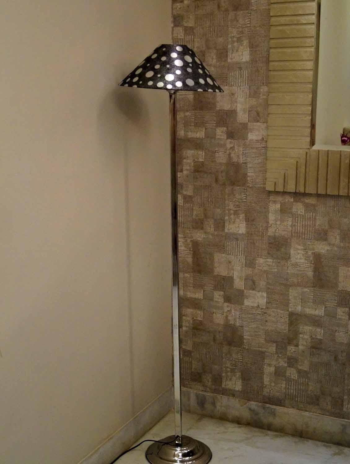classy steel floor lamp with 13" pyramid shade- - 10896720 - Zoom Image - 1