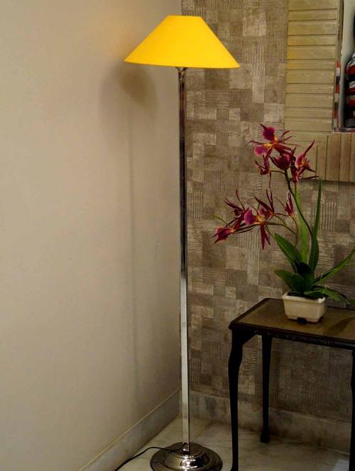 classy steel floor lamp with 13" pyramid shade- - 10896729 - Standard Image - 1