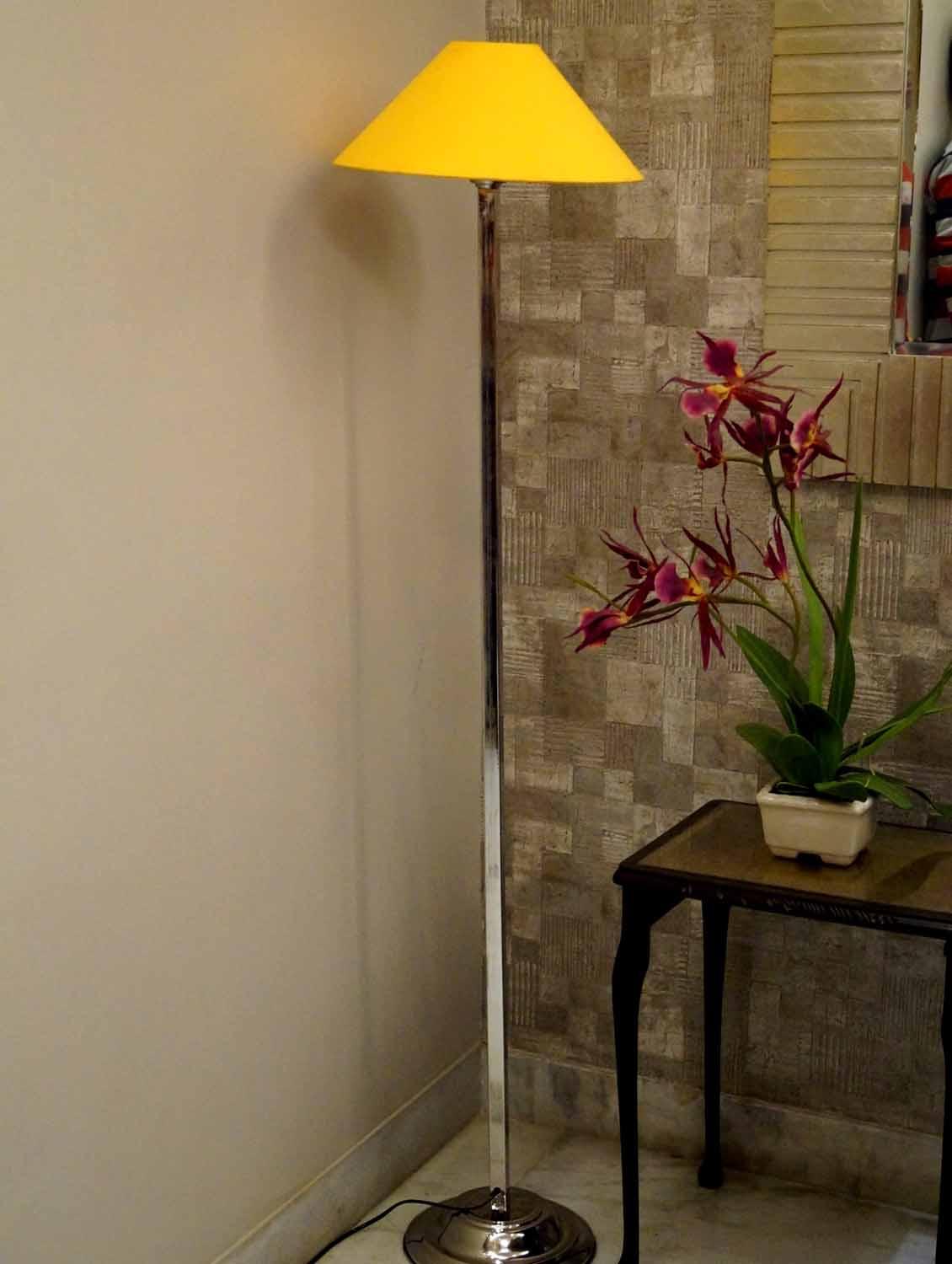 classy steel floor lamp with 13" pyramid shade- - 10896729 - Zoom Image - 1