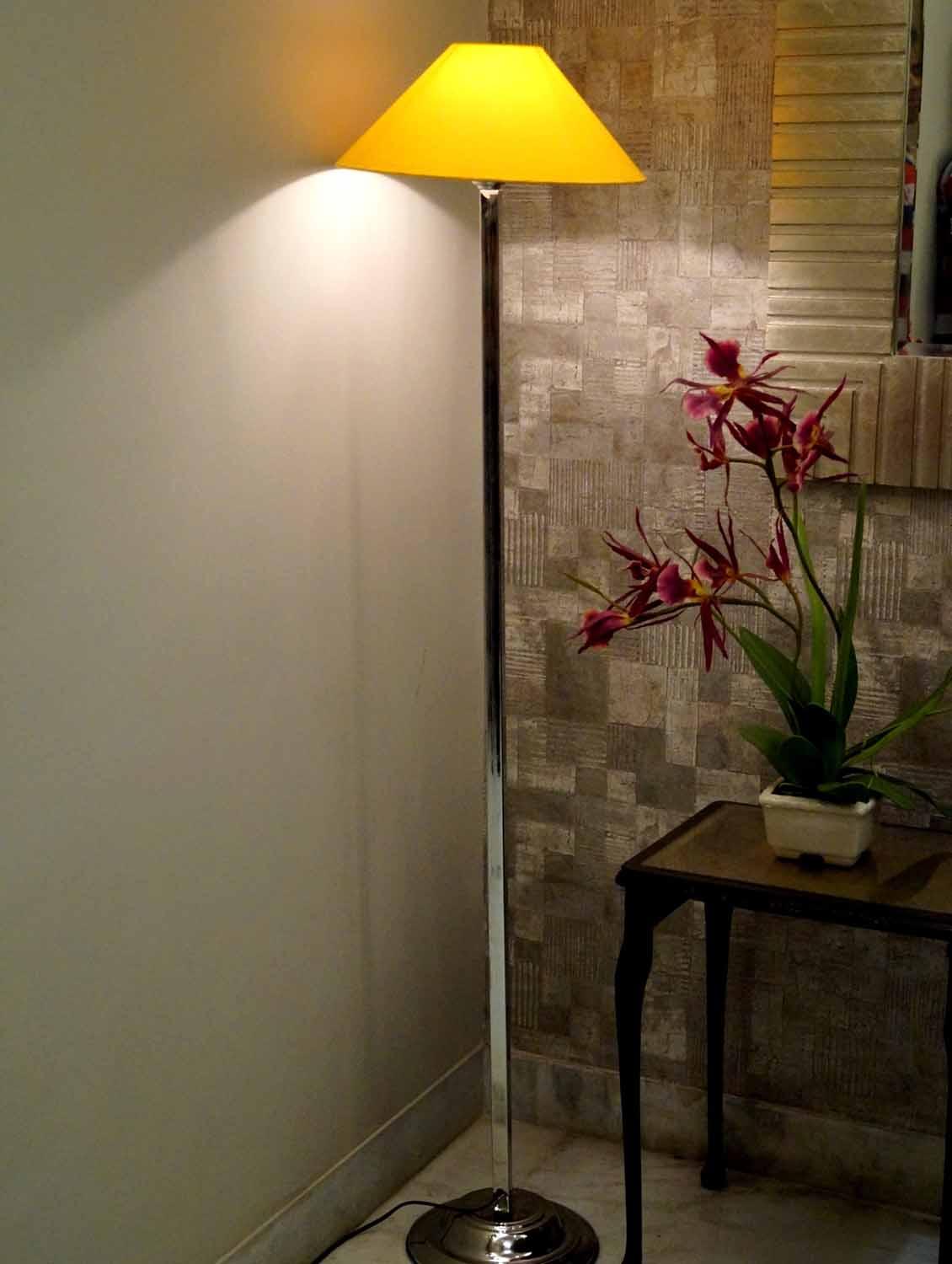 classy steel floor lamp with 13" pyramid shade- - 10896729 - Zoom Image - 2