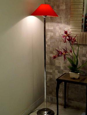 classy steel floor lamp with 13" pyramid shade- - 10896730 - Standard Image - 2