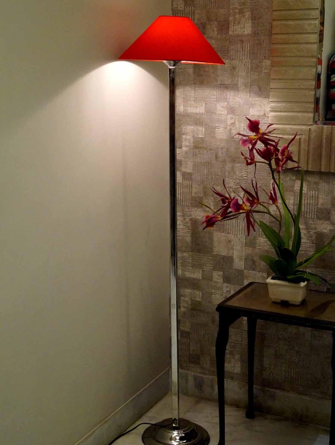 classy steel floor lamp with 13" pyramid shade- - 10896730 - Zoom Image - 2