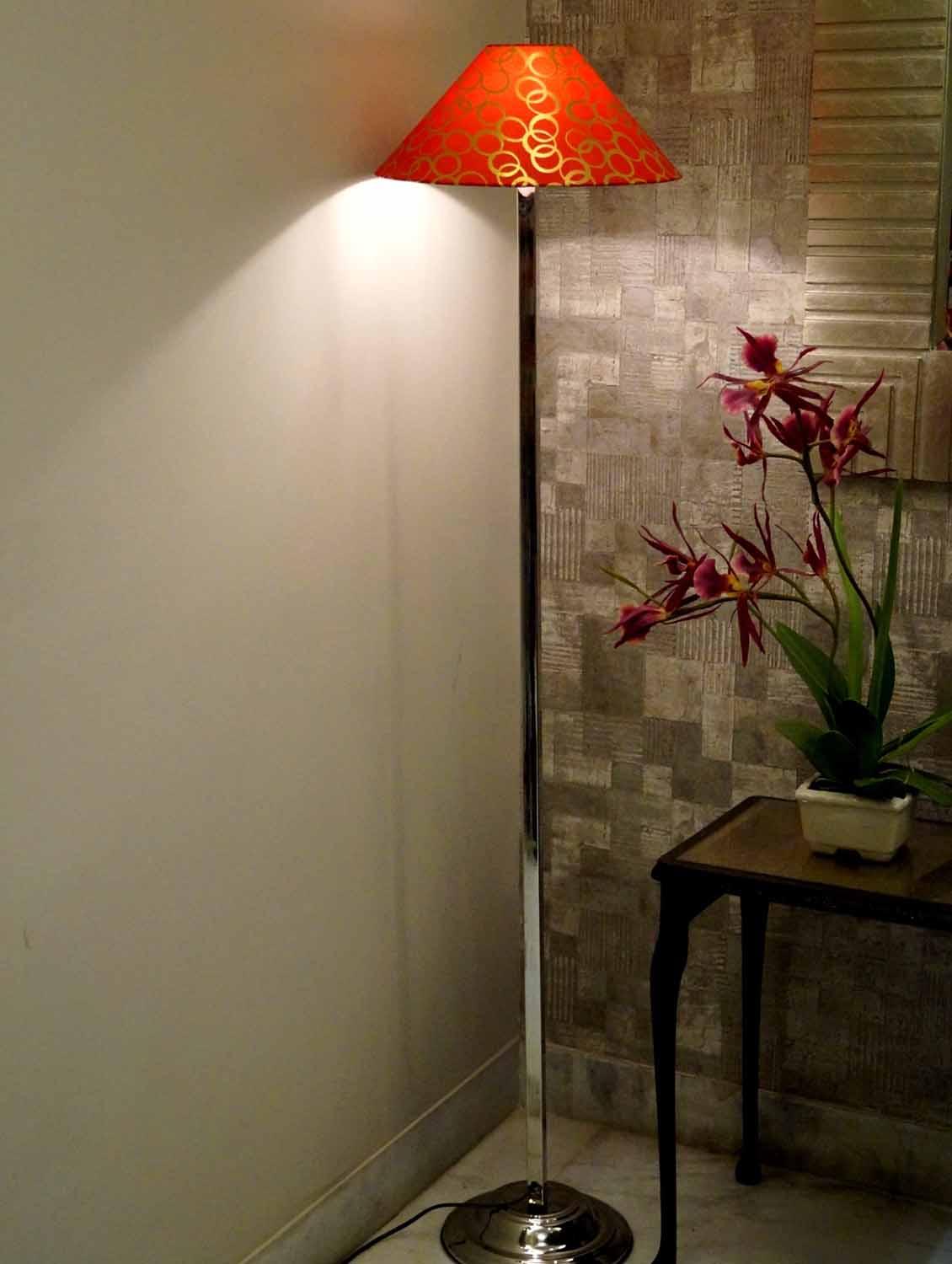 classy steel floor lamp with 13" pyramid shade- - 10896741 - Zoom Image - 2